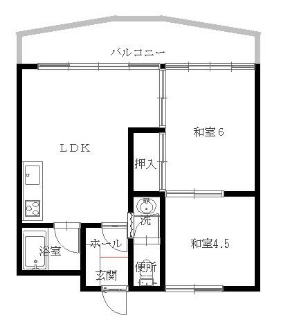 石川県金沢市幸町(賃貸マンション2DK・5階・42.43㎡)の写真 その1