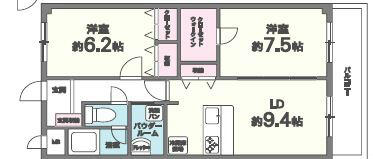 ベルナードサーモス 302｜大阪府岸和田市西之内町(賃貸マンション2LDK・3階・61.00㎡)の写真 その2