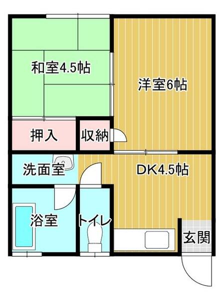 静岡県浜松市中央区天王町(賃貸アパート2DK・1階・34.78㎡)の写真 その2