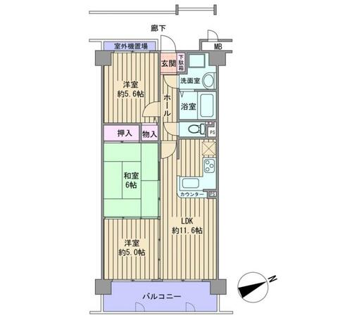 リベール上大野508の間取り