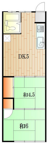 下関レジデンス 201｜山口県下関市貴船町１丁目(賃貸アパート2DK・2階・34.00㎡)の写真 その2