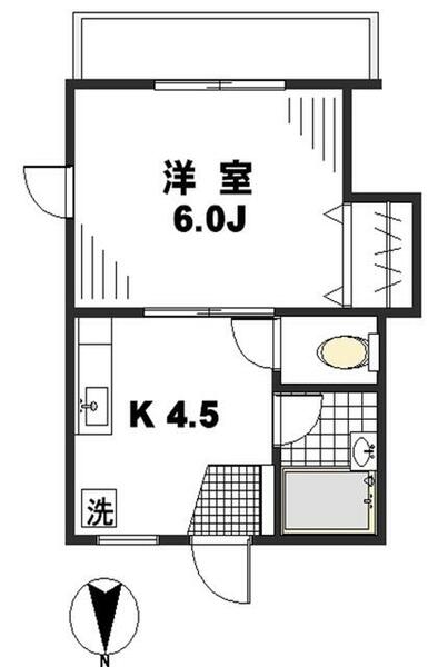 コーポＹＫ｜東京都世田谷区中町３丁目(賃貸アパート1K・1階・21.48㎡)の写真 その2