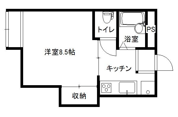 石川県金沢市横山町(賃貸マンション1K・2階・21.88㎡)の写真 その2