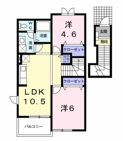 エヴァーグリーンＦ 203｜福岡県直方市大字山部(賃貸アパート2LDK・2階・51.67㎡)の写真 その1