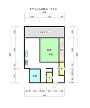 エクセレンス鴨川 703 ｜ 長崎県佐世保市栄町（賃貸マンション1LDK・6階・26.00㎡） その1