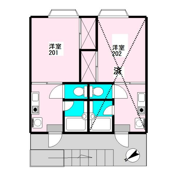 カ－サ－・アオヤギ 201｜千葉県船橋市本中山１丁目(賃貸アパート1K・2階・18.59㎡)の写真 その1