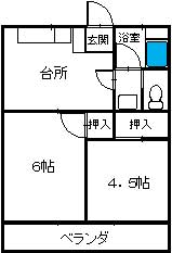高橋マンション｜東京都東大和市南街２丁目(賃貸マンション2DK・3階・33.00㎡)の写真 その2