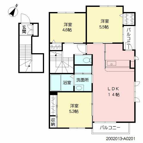 福岡県北九州市小倉南区山手２丁目（アパート）の賃貸物件の間取り