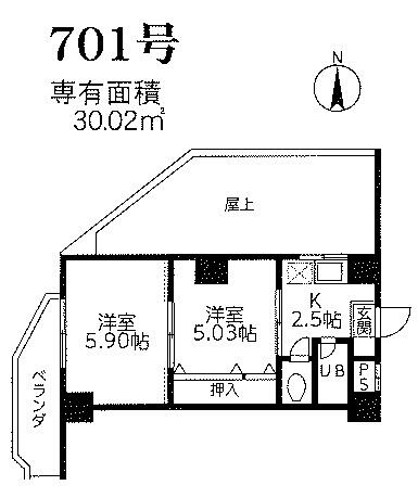 東京都江戸川区松江３丁目(賃貸マンション2K・7階・30.02㎡)の写真 その1