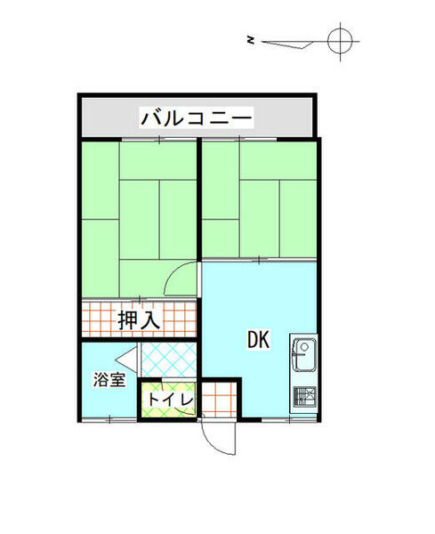 高知県高知市仲田町(賃貸アパート2DK・2階・40.00㎡)の写真 その2