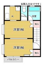 ミントハウス 202 ｜ 神奈川県平塚市徳延（賃貸アパート2K・2階・29.90㎡） その2