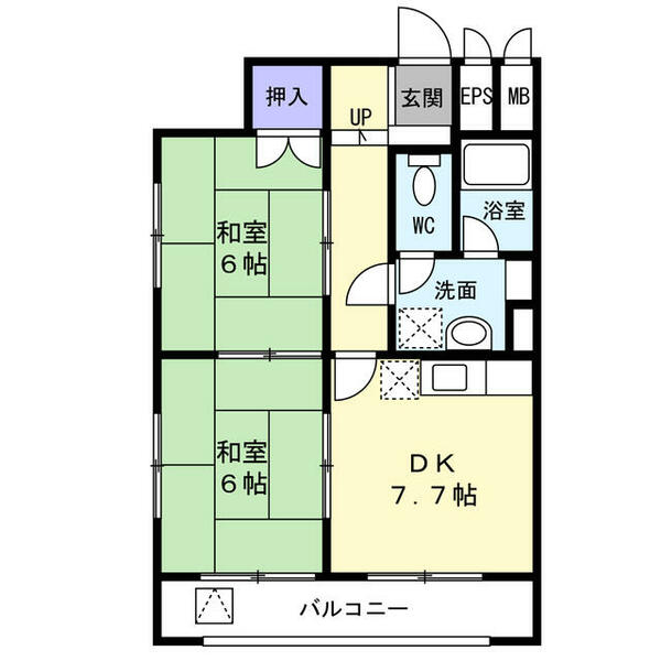 エース幸 301｜宮城県仙台市宮城野区幸町２丁目(賃貸マンション2DK・3階・49.80㎡)の写真 その2