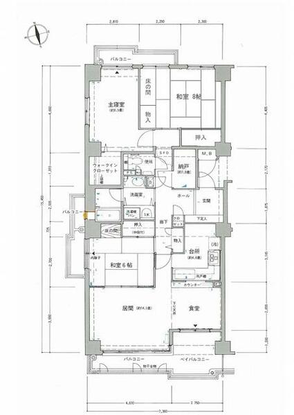 エステート福寿 501｜新潟県長岡市長町１丁目(賃貸マンション3SLDK・5階・107.64㎡)の写真 その1