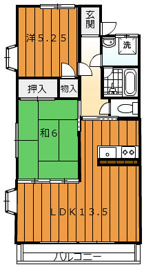 内田ハイツ 201｜群馬県渋川市八木原(賃貸アパート2LDK・2階・54.65㎡)の写真 その2