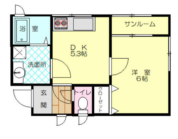 レジデンスアプリコット｜山形県上山市石堂(賃貸アパート1DK・2階・31.74㎡)の写真 その2