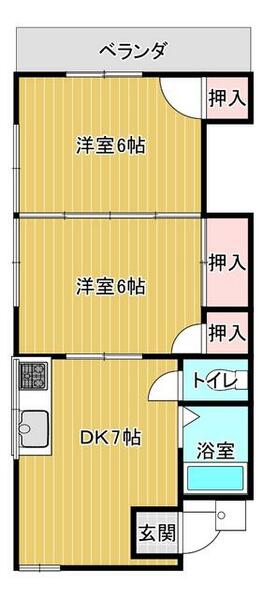 谷津ハイツ｜埼玉県富士見市鶴馬１丁目(賃貸アパート2DK・2階・39.66㎡)の写真 その1