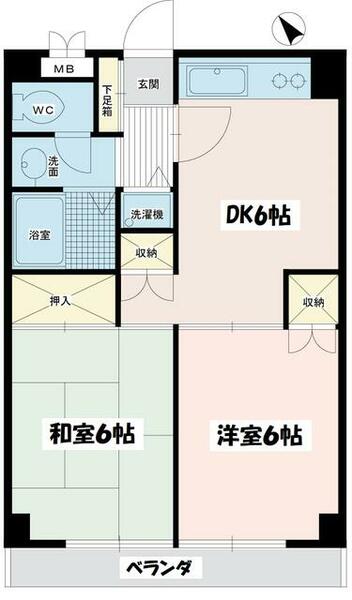 サンハイムタチバナＣ 203｜東京都多摩市鶴牧２丁目(賃貸マンション2DK・2階・45.40㎡)の写真 その1