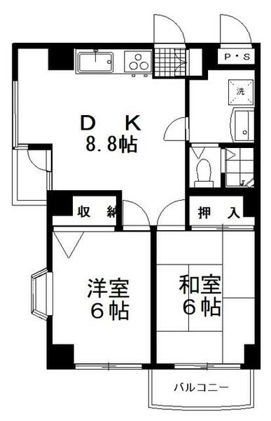 東京都八王子市台町１丁目(賃貸マンション2DK・5階・49.81㎡)の写真 その2