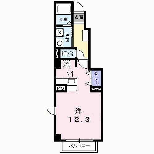 エスペランサ翔 105｜徳島県徳島市南矢三町２丁目(賃貸アパート1R・1階・33.15㎡)の写真 その2