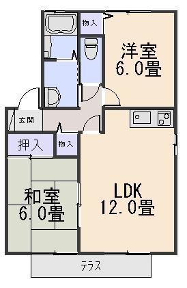 京都府相楽郡精華町祝園西１丁目(賃貸アパート2LDK・1階・53.76㎡)の写真 その1