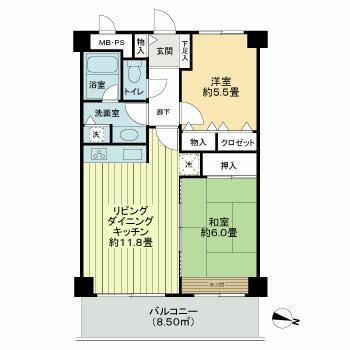 ライオンズマンション熱海梅園 504｜静岡県熱海市水口町２丁目(賃貸マンション2LDK・5階・59.22㎡)の写真 その1