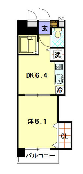シャイニングスタービル 602｜長崎県長崎市桜町(賃貸マンション1DK・6階・28.05㎡)の写真 その2