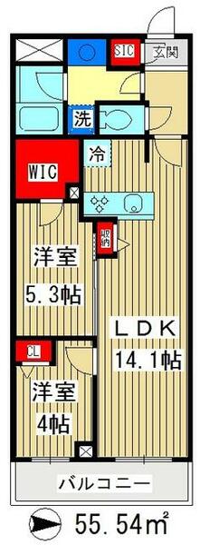 東京都板橋区若木１丁目(賃貸マンション2LDK・2階・55.54㎡)の写真 その2