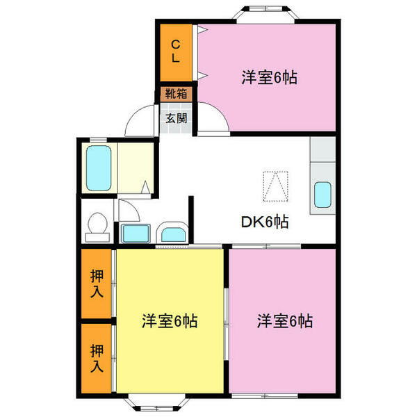 宮城県仙台市泉区南光台東２丁目(賃貸アパート3DK・1階・53.00㎡)の写真 その2