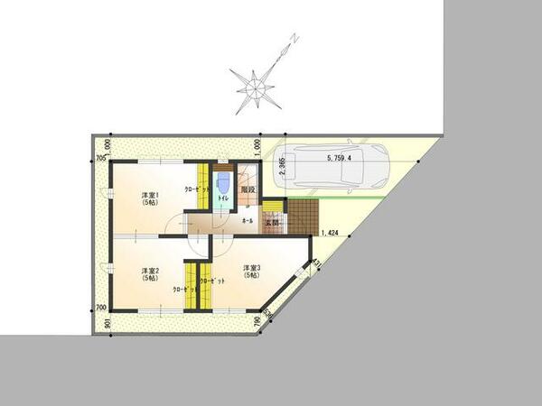 坂田東ドリームハウス｜埼玉県桶川市坂田東３丁目(賃貸一戸建3LDK・--・68.72㎡)の写真 その3