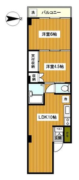 神奈川県川崎市中原区北谷町(賃貸マンション2LDK・3階・37.00㎡)の写真 その2