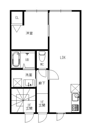 ＬＢＯＸ０１ 102｜佐賀県唐津市鏡(賃貸アパート1LDK・1階・31.88㎡)の写真 その2