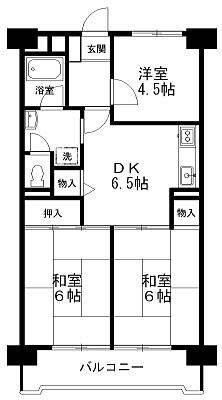 東京都練馬区中村北４丁目(賃貸マンション3DK・4階・55.00㎡)の写真 その2