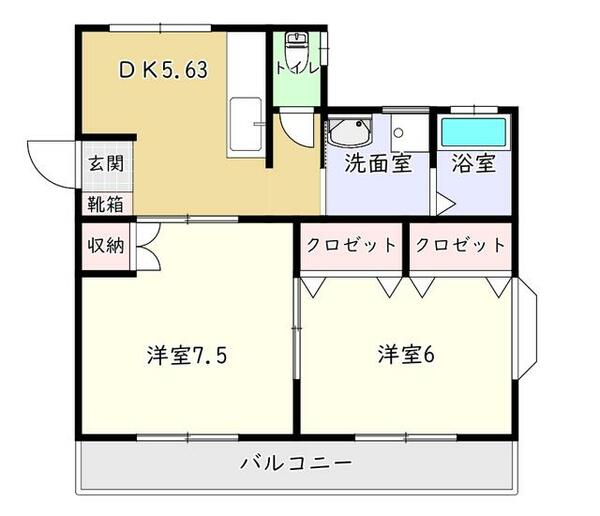 福島県須賀川市栄町(賃貸アパート2DK・1階・42.96㎡)の写真 その2