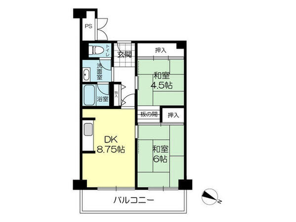 兵庫県加古川市加古川町篠原町(賃貸マンション2DK・5階・48.73㎡)の写真 その2