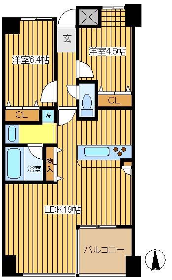 フローラル東葛西Ⅵ 407｜東京都江戸川区東葛西７丁目(賃貸マンション2LDK・4階・62.97㎡)の写真 その2