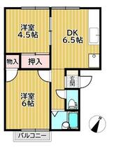 グリーンハイツ田倉 B-201 ｜ 山口県下関市大字田倉（賃貸アパート2DK・1階・38.10㎡） その2