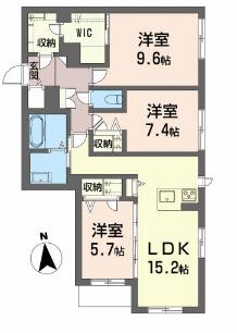 メゾンマスト川もと 105｜秋田県秋田市川元山下町(賃貸マンション3LDK・3階・91.42㎡)の写真 その1