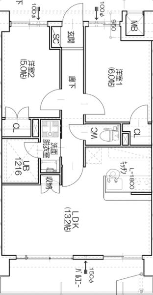 エスコートワン 403｜宮城県富谷市富ケ丘１丁目(賃貸マンション2LDK・4階・53.97㎡)の写真 その1