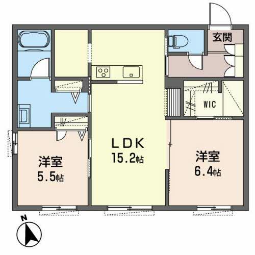 兵庫県西脇市西脇(賃貸アパート2LDK・1階・63.51㎡)の写真 その2