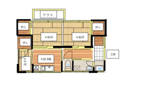 南雲住宅｜栃木県真岡市東郷(賃貸一戸建3DK・--・49.50㎡)の写真 その2