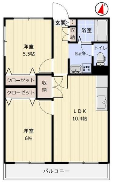 千葉県船橋市海神５丁目(賃貸マンション2LDK・2階・52.88㎡)の写真 その2