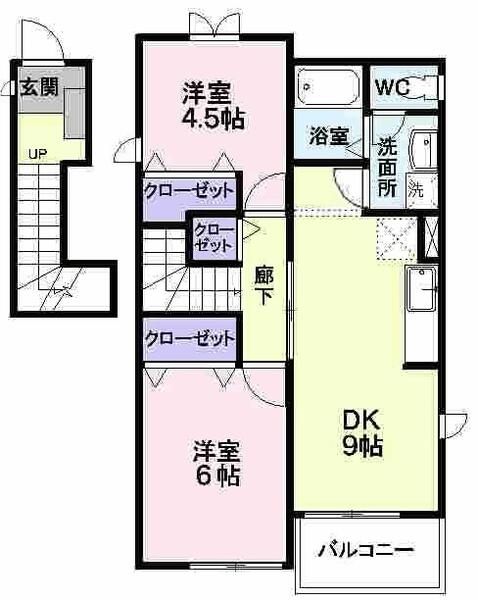 ベル　レーブ 201｜山形県長井市舟場(賃貸アパート2DK・2階・51.67㎡)の写真 その2