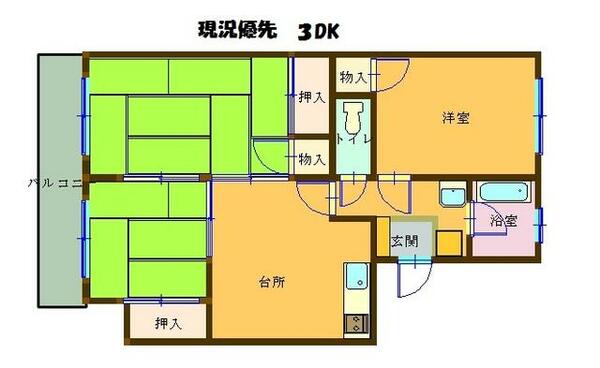 大和ハイツ 300｜長崎県佐世保市大和町(賃貸アパート3DK・3階・57.80㎡)の写真 その1