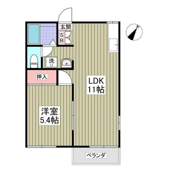 埼玉県熊谷市玉井南３丁目(賃貸アパート1LDK・2階・33.81㎡)の写真 その2