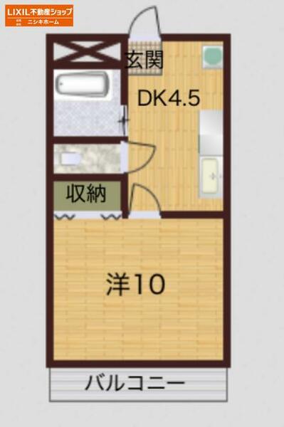 徳島県小松島市中田町字出口(賃貸マンション1DK・2階・30.78㎡)の写真 その1