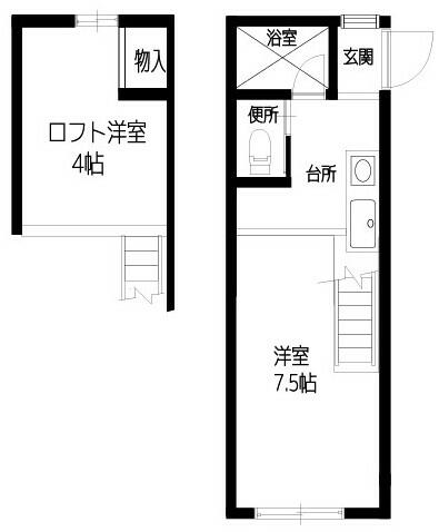 健軍ありえす B-6｜熊本県熊本市東区月出３丁目(賃貸アパート1K・2階・24.00㎡)の写真 その2