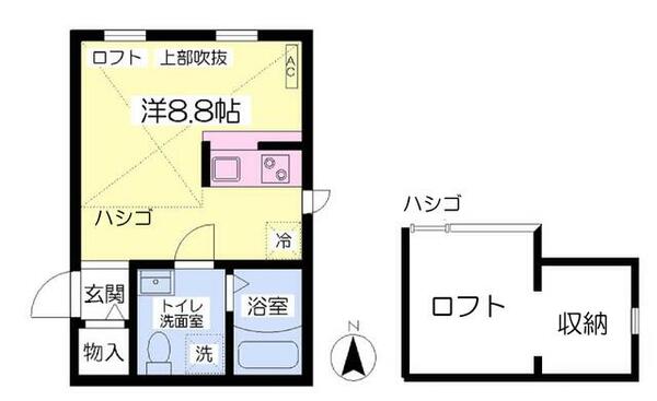 千葉県野田市尾崎(賃貸アパート1R・1階・21.56㎡)の写真 その2