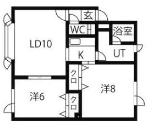 北海道札幌市北区新琴似二条１３丁目（アパート）の賃貸物件の間取り