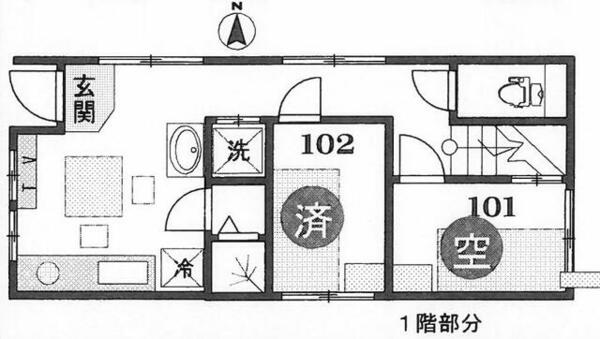 テクノ東上野　シェアハウス 101｜東京都台東区東上野２丁目(賃貸アパート1R・1階・7.00㎡)の写真 その2