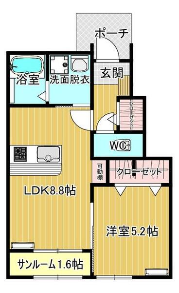 Ｙ’ｓ｜福島県郡山市堤２丁目(賃貸アパート1LDK・1階・38.90㎡)の写真 その2